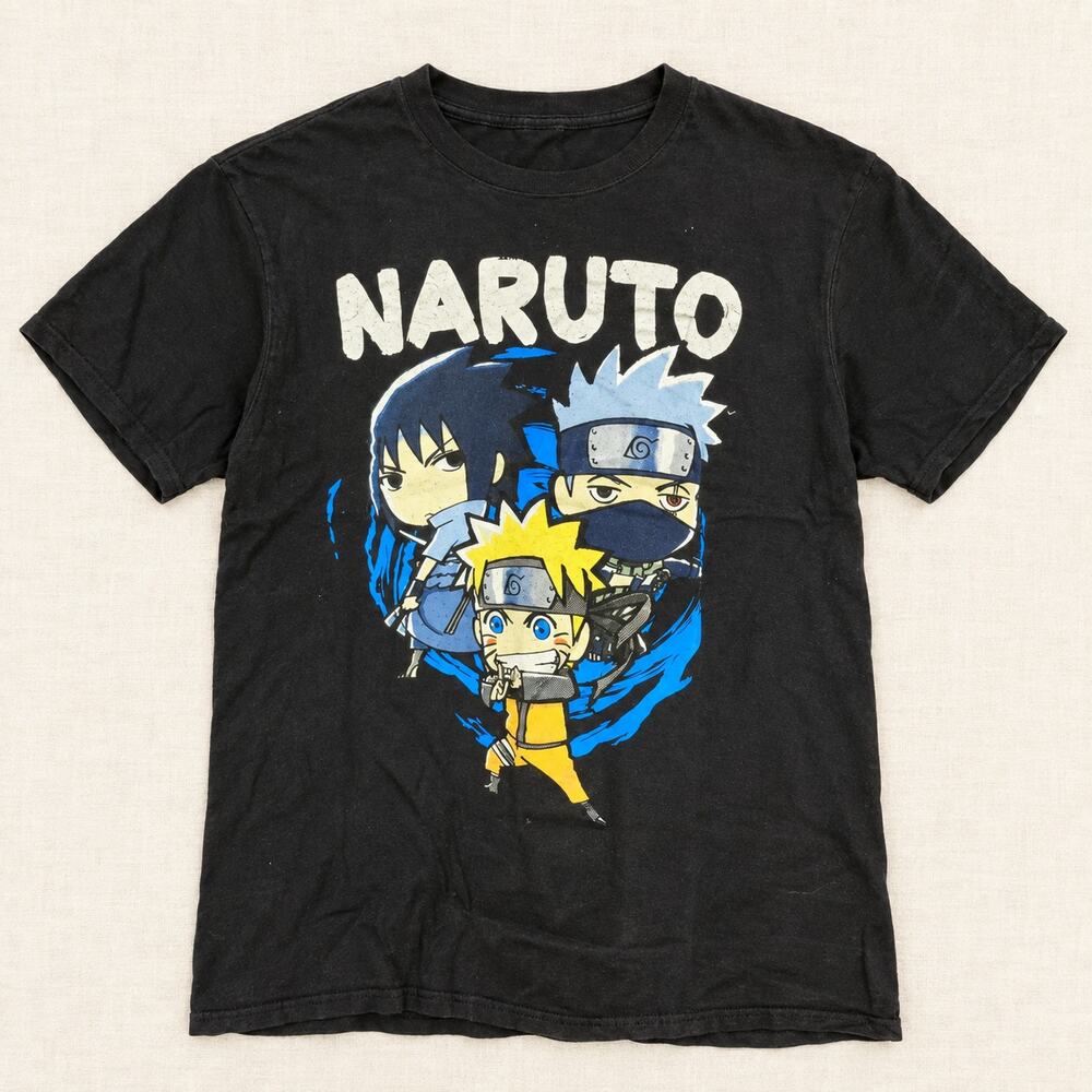 Ripple Junction Naruto Shippuden Men's Black Graphic T-Shirt L Naruto Sasuke